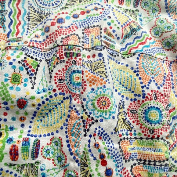 Ruby Rd Jacket Womens 12 Vibrant Multicolor Flora Geometric Jean Denim Coat Boho - Picture 8 of 13